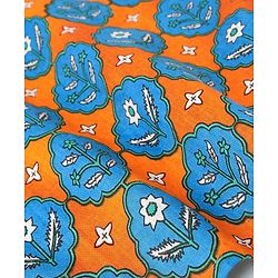 Pine Kids 100% Cotton Full Sleeves Printed Kurta & Pyjama Set- Orange Blue & White