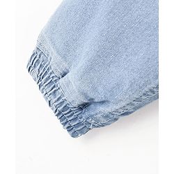 Pine Kids Cotton Elastane Full Length Washed Denim Jeans with Ribbed Waist - Ice Blue