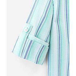 Pine Kids 100% Cotton Full Sleeves Stripe Shirt - Green