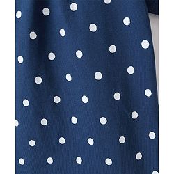 Pine Kids 100% Cotton Knit Half Sleeves Top Polka Dot Print - Navy Blue