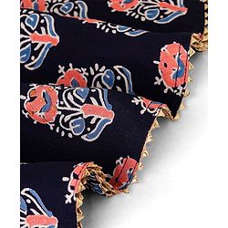 Pine Kids Sleeveless Kurti & Sharara with Dupatta Set Block Print - Blue