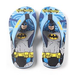 Pine Kids Slip On Flip Flops Batman Print - Sky Blue
