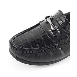 Pine Kids Slip on Formal Wear Shoes with Chain Link - Brown
