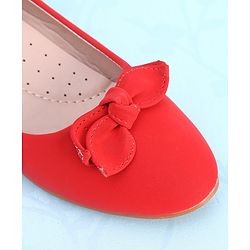 Pine Kids Slip On Bellies with Bow Applique - Red