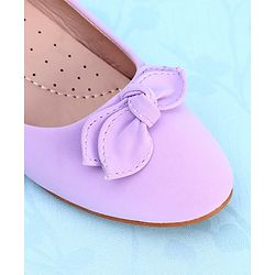 Pine Kids Slip On Bellies with Bow Applique - Purple
