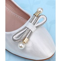 Pine Kids Slip On Shimmer Pearl & Stud Detailing Bellies - Golden