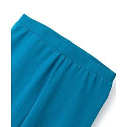Pine Kids Cotton Lycra Knit Full Length Solid Color Legging - Blue Depth