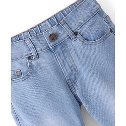 Pine Kids Cotton Rich Full Length Stretchable Denim with Adjustable waist band - Ice Blue