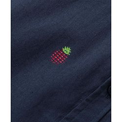 Pine Kids Cotton Poplin Half Sleeves Shirt Pineapple Print- Navy Blue