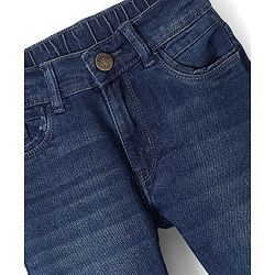 Pine Kids Denim Woven Full Length Washed Jeans - Dark Blue