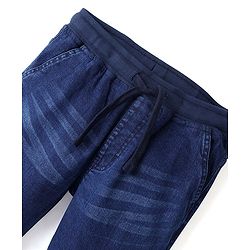 Pine Kids Cotton Elastane Full Length Elasticated Waist Jogger- Dark Blue