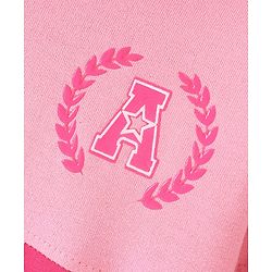 Pine Kids Full Sleeves Hooded Front Open Biowashed Sweatshirt Colour Block Design- Pink