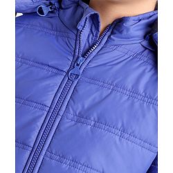 Pine Kids Full Sleeves With Bow Solid Color Medium Winter Jacket - Royal Blue