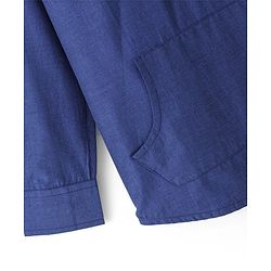 Pine Kids Cotton Roll-up Full Sleeves Solid Colored Hooded Shirt - Blue