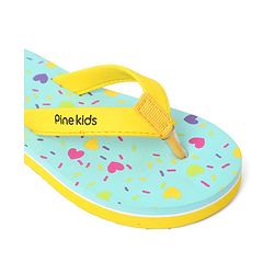 Pine Kids Slip On Flip Flops Heart Print -Pista Green
