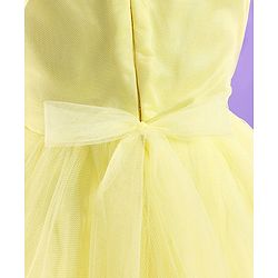 Pine Kids Half Sleeves Partywear Dress with Bow Applique & Sequin Detailing - Yellow