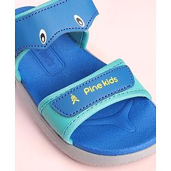Pine Kids Sandals with Velcro Closure Fish Print - Blue