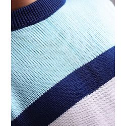 Pine Kids Full Sleeves Sweater Striped - Blue Green & White