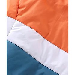 Pine Kids Full Sleeves Cut & Sew Medium Winter Hooded Jacket - Blue & Orange