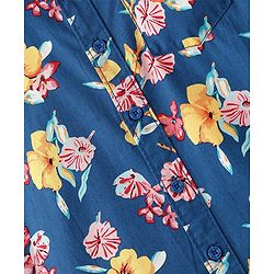 Pine Kids Cotton Woven Half Sleeves Shirt Floral Print - Multicolour