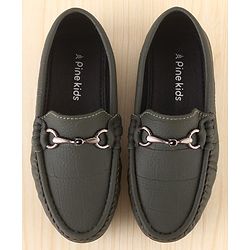 Pine Kids Slip On Loafer Shoes - Olive