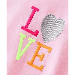 Pine Kids Cotton Knit Half Sleeves T-Shirt Text Embroidery - Pink