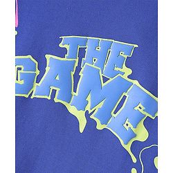 Pine Kids Cotton Half Sleeves T-Shirt The Game Print - Dazzling Blue