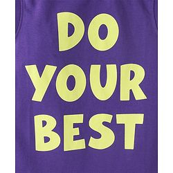 Pine Kids Cotton Knit Sleeveless Tank T-Shirt Text Print - Purple Corallites