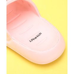 Pine Kids Flip Flops Dino Applique - Pink