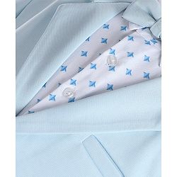 Pine Kids Full Sleeves Party Suit With Bow Solid Colour- Sky Blue