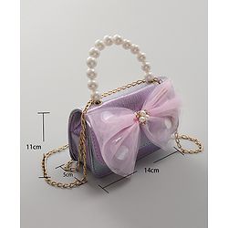 Pine Kids Sling Bag with Bow Applique - Purple