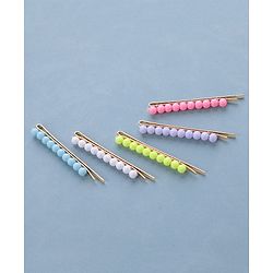 Pine Kids Free Size Hair Pins with Pearl Applique Pack of 5 - Multicolour