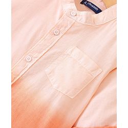 Pine Kids Cotton Woven Full Sleeves Solid Color Shirt - Orange