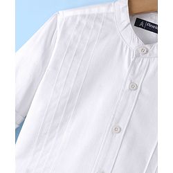 Pine Kids Full Sleeves Party Shirt Solid Colour - White