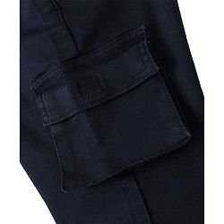 Pine Kids Cotton Rich Stretchable full length denim with Cargo Pocket - Navy Blue