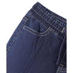 Pine Kids Denim Woven Full Length Washed Jeans- Dark Blue