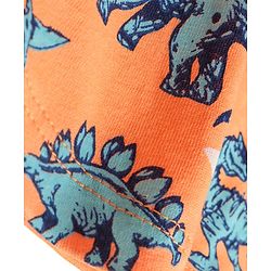 Pine Kids Single Jersey Half Sleeves Night Suit Dino & Stars Print - Orange