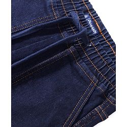 Pine Kids Cotton Elastane Woven Full Length Denim Jeans with Draw Cord - Dark Blue
