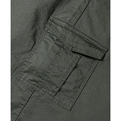 Pine Kids Cotton Woven Strechable Mid Calf Length Solid Skirt with Cargo Pockets - Olive Green