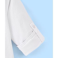 Pine Kids Cotton Woven Full Sleeves Solid Color Shirt - White