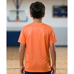 Pine Active Half Sleeves High Stretch T-Shirt Ball Print - Orange