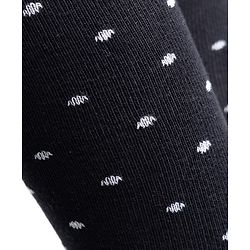 Pine Kids Cotton Nylon Full Length Footed Jaquard Tights Polka Dot Design - Black