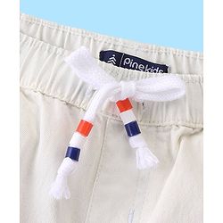Pine Kids Cotton Woven Mid Thigh Length Shorts Solid Colour - White