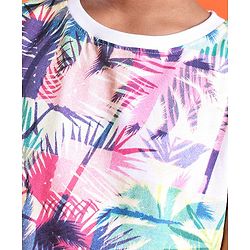 Pine Kids Cotton Knit Sleeveless Tank T-Shirt Palm Tree Print - Multicolor