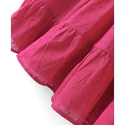 Pine Kids 100% Cotton Woven Half Sleeves With Textured Frock - Pink