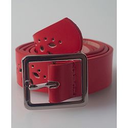 Pine Kids Free Size Belt with Square Buckle - Red