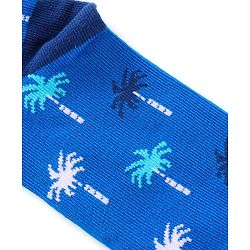 Pine Kids High Ankle Length Socks Hawaiin Theme Print Pack of 3 - Blue