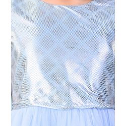 Pine Kids Sleeveless Shimmery Flared Party Frock - Light Blue