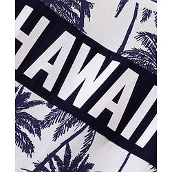 Pine Kids Single Jersey Knit Half Sleeves T-Shirt & Shorts Set Palm Tree Print - Snow White & Blue Depths