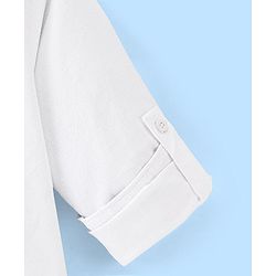 Pine Kids Cotton Woven Half Sleeves Solid Colour - White
